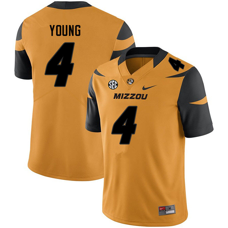 Men #4 Elijah Young Missouri Tigers College Football Jerseys Sale-Yellow - Click Image to Close